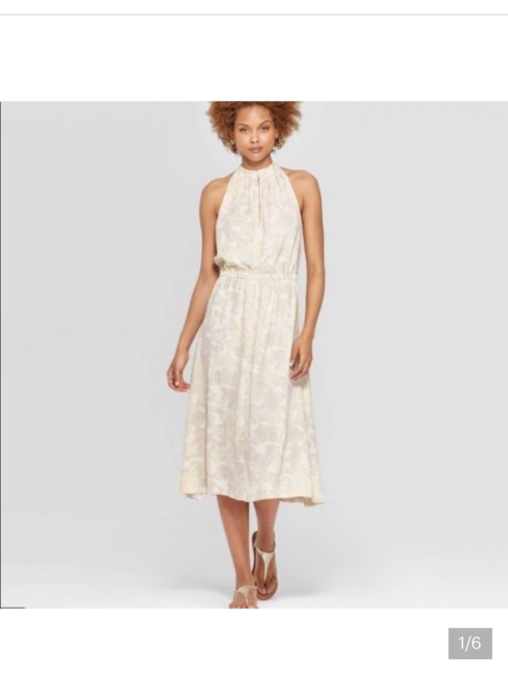 Prologue Cream Floral Maxi Dress with Subtle Print